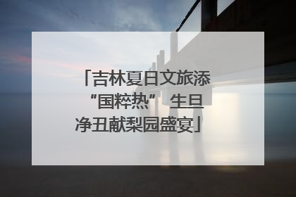 吉林夏日文旅添“国粹热” 生旦净丑献梨园盛宴