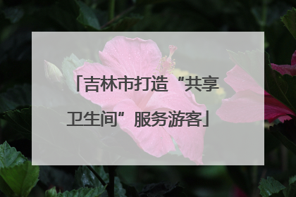 吉林市打造“共享卫生间”服务游客