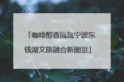 咖啡醇香氤氲宁波东钱湖文旅融合新图景