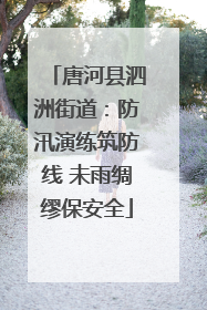 唐河县泗洲街道：防汛演练筑防线 未雨绸缪保安全