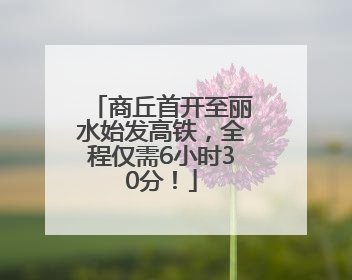 商丘首开至丽水始发高铁，全程仅需6小时30分！