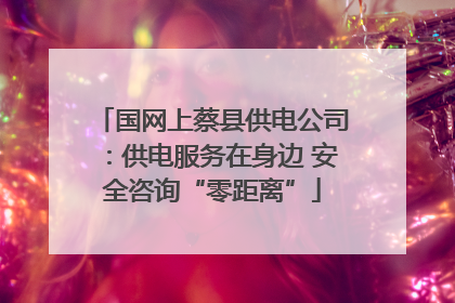 国网上蔡县供电公司：供电服务在身边 安全咨询“零距离”