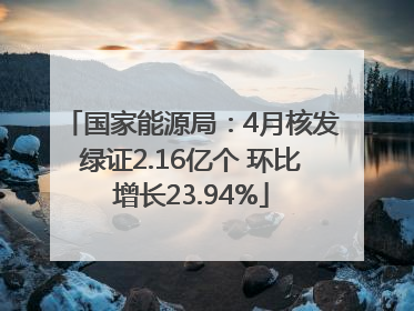 国家能源局：4月核发绿证2.16亿个 环比增长23.94%