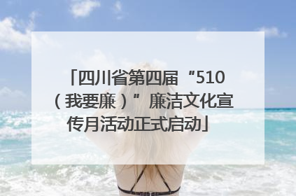 四川省第四届“510（我要廉）”廉洁文化宣传月活动正式启动