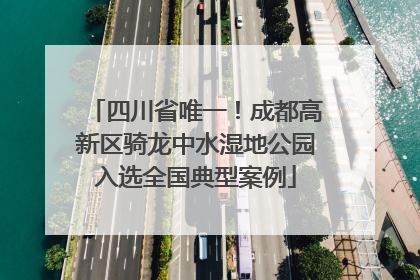 四川省唯一！成都高新区骑龙中水湿地公园入选全国典型案例