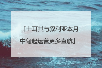 土耳其与叙利亚本月中旬起运营更多直航