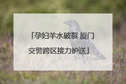 孕妇羊水破裂 厦门交警跨区接力护送