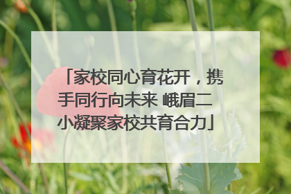 家校同心育花开，携手同行向未来 峨眉二小凝聚家校共育合力