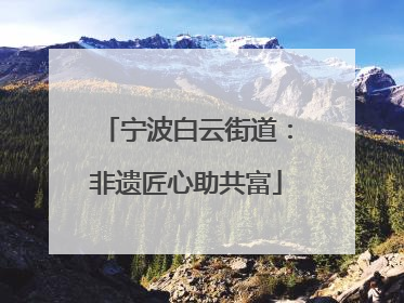 宁波白云街道：非遗匠心助共富