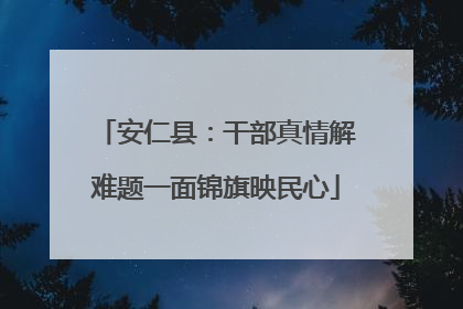 安仁县：干部真情解难题一面锦旗映民心
