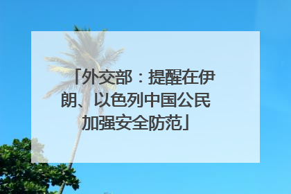 外交部：提醒在伊朗、以色列中国公民加强安全防范