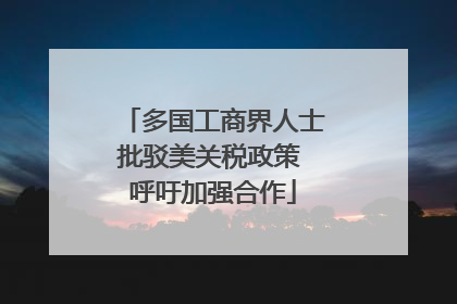 多国工商界人士批驳美关税政策 呼吁加强合作
