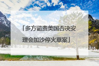 多方谴责美国否决安理会加沙停火草案