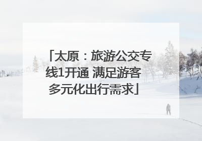 太原：旅游公交专线1开通 满足游客多元化出行需求