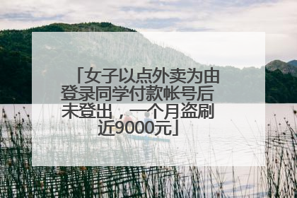 女子以点外卖为由登录同学付款帐号后未登出，一个月盗刷近9000元