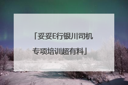 妥妥E行银川司机专项培训超有料