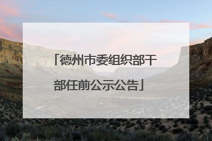 德州市委组织部干部任前公示公告