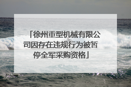徐州重型机械有限公司因存在违规行为被暂停全军采购资格