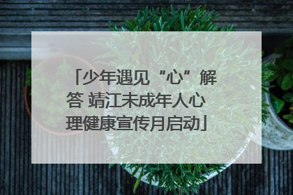 少年遇见“心”解答 靖江未成年人心理健康宣传月启动