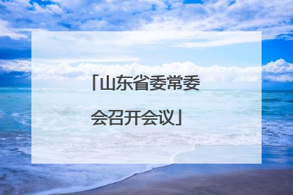 山东省委常委会召开会议