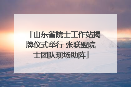 山东省院士工作站揭牌仪式举行 张联盟院士团队现场助阵
