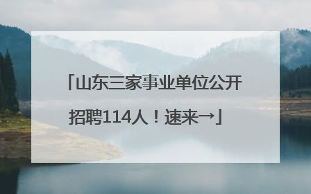 山东三家事业单位公开招聘114人！速来→