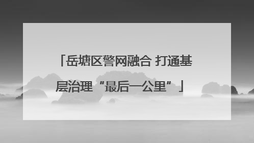 岳塘区警网融合 打通基层治理“最后一公里”