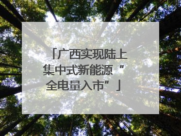 广西实现陆上集中式新能源“全电量入市”