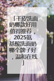 干皮洗面奶哪款好用值得推荐，2025氨基酸洗面奶哪个牌子好，温和在线