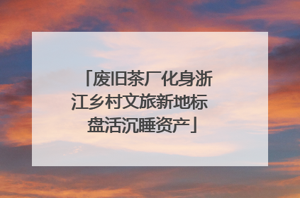 废旧茶厂化身浙江乡村文旅新地标 盘活沉睡资产