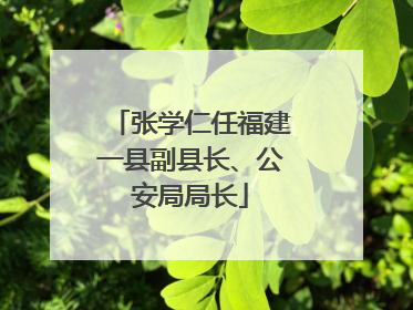 张学仁任福建一县副县长、公安局局长