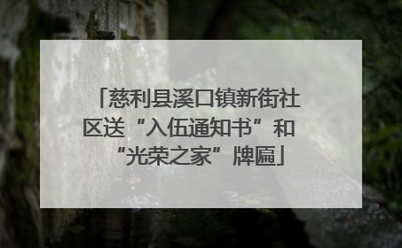 慈利县溪口镇新街社区送“入伍通知书”和“光荣之家”牌匾