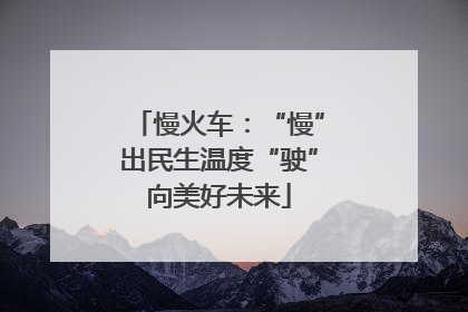 慢火车：“慢”出民生温度“驶”向美好未来