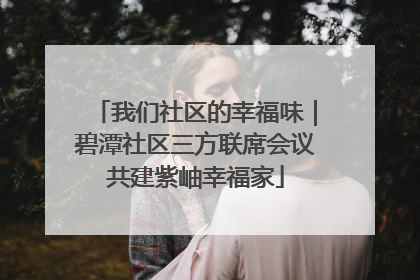 我们社区的幸福味｜碧潭社区三方联席会议共建紫岫幸福家