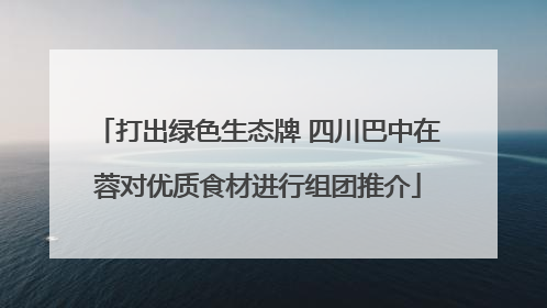 打出绿色生态牌 四川巴中在蓉对优质食材进行组团推介