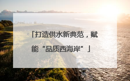 打造供水新典范，赋能“品质西海岸”