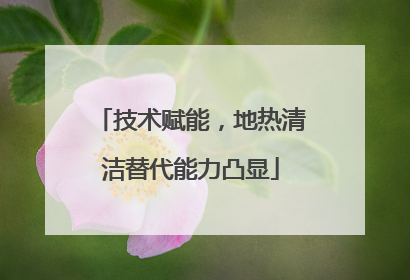 技术赋能，地热清洁替代能力凸显