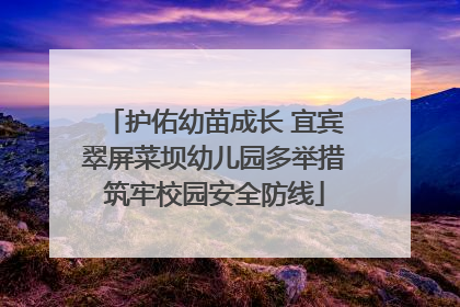 护佑幼苗成长 宜宾翠屏菜坝幼儿园多举措筑牢校园安全防线