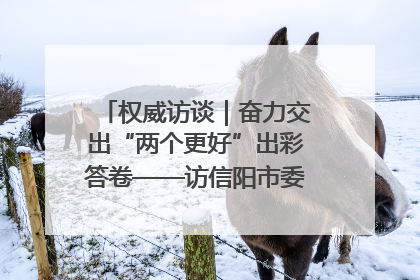 权威访谈｜奋力交出“两个更好”出彩答卷——访信阳市委书记蔡松涛