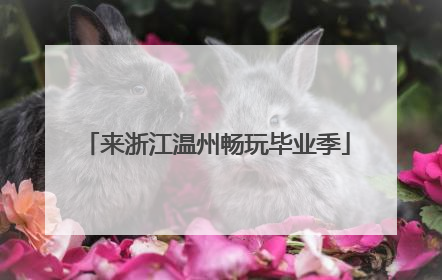 来浙江温州畅玩毕业季