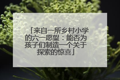 来自一所乡村小学的六一愿望：能否为孩子们制造一个关于探索的惊喜