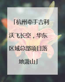 杭州牵手吉利沃飞长空，华东区域总部项目落地萧山