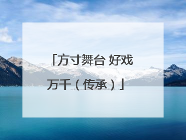 方寸舞台 好戏万千（传承）