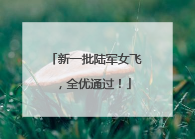 新一批陆军女飞，全优通过！