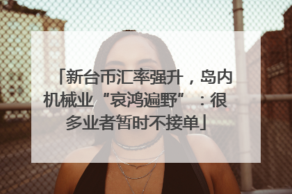 新台币汇率强升，岛内机械业“哀鸿遍野”：很多业者暂时不接单