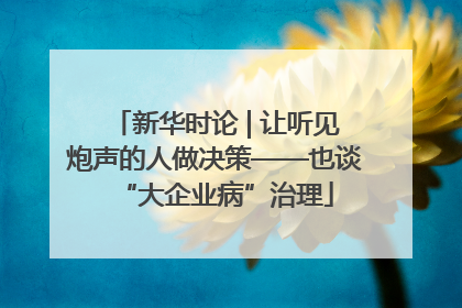 新华时论 | 让听见炮声的人做决策——也谈“大企业病”治理
