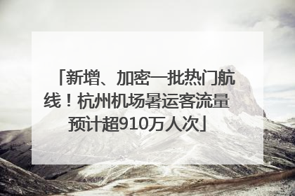 新增、加密一批热门航线！杭州机场暑运客流量预计超910万人次