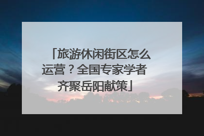 旅游休闲街区怎么运营？全国专家学者齐聚岳阳献策
