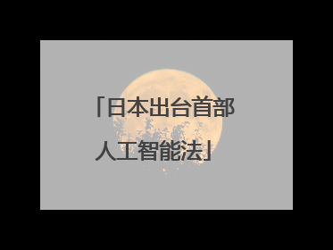 日本出台首部人工智能法