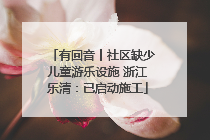 有回音丨社区缺少儿童游乐设施 浙江乐清：已启动施工